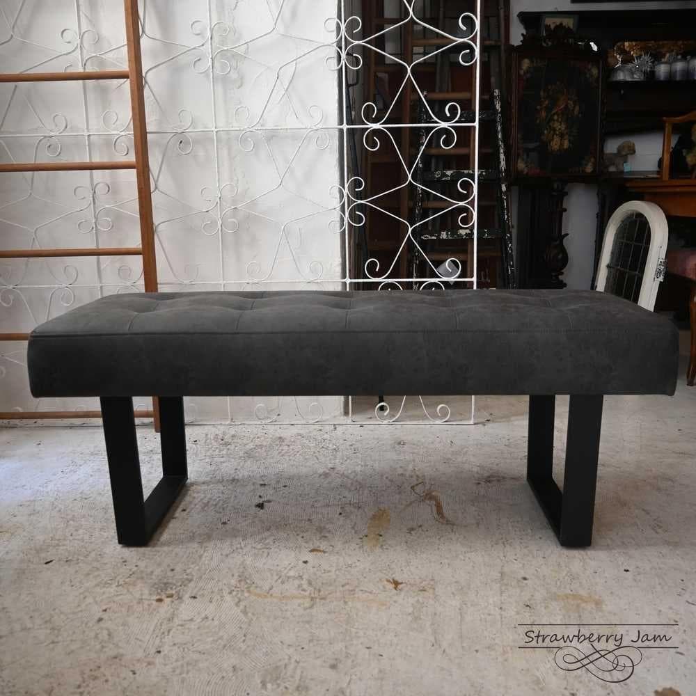 L3710-40 英国ヴィンテージ 布張りベンチ ベンチ 長椅子 ソファ