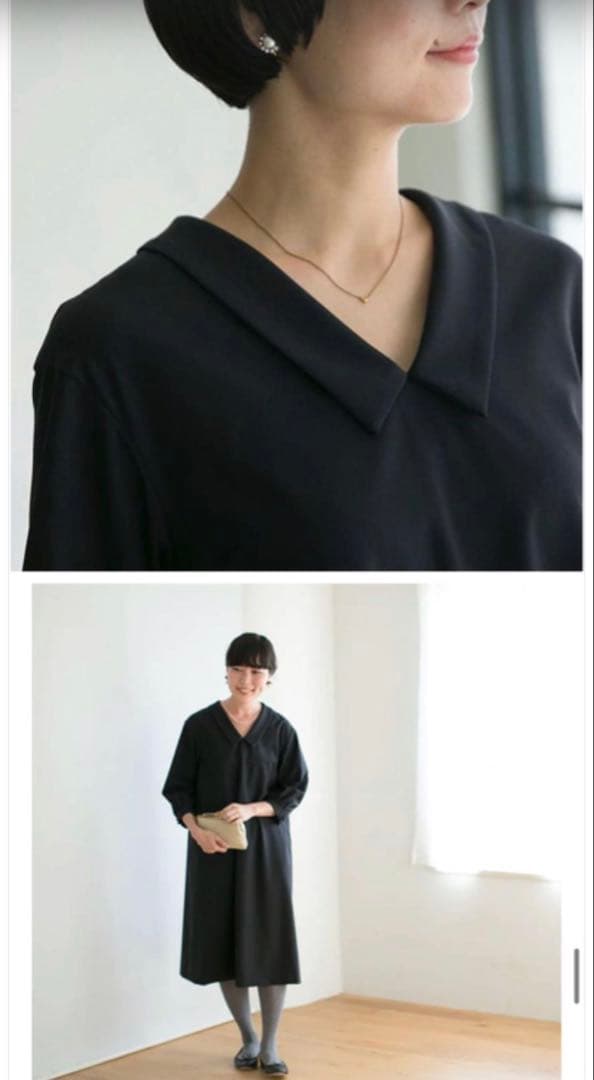 北欧、暮らしの道具店　atelier naruse 黒 ワンピース　フォーマル