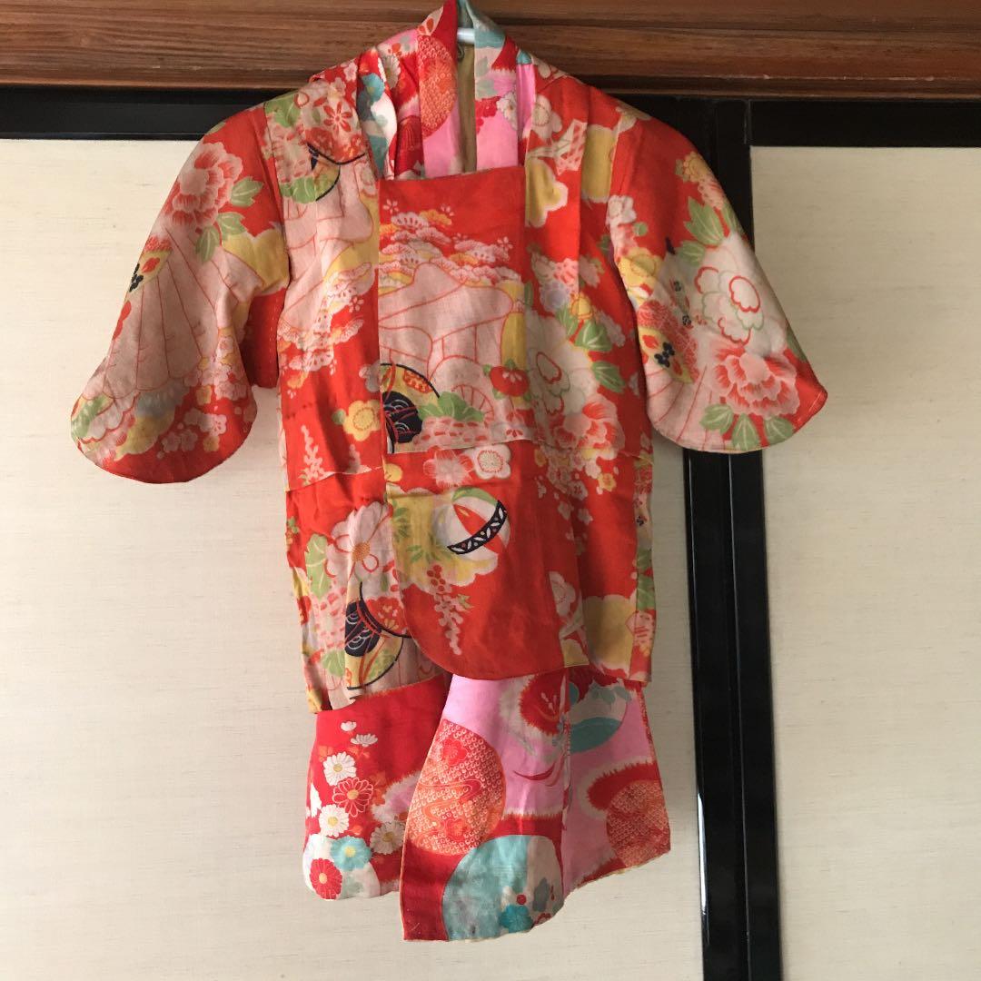 着物 道行 七五三 子ども 昭和レトロ  当時物