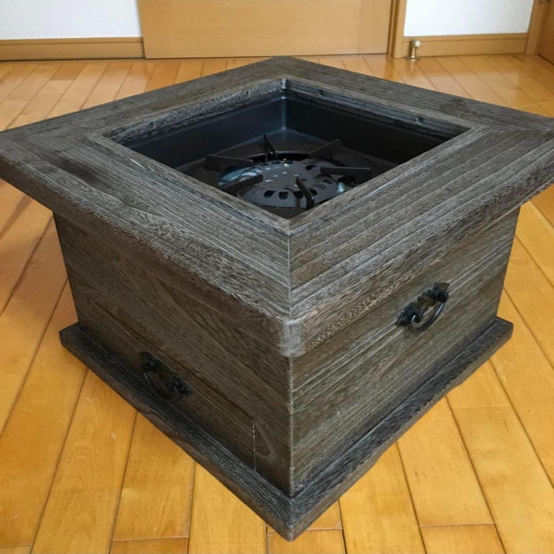 囲炉裏　電気火鉢　桐テーブル　ハロゲンヒーター