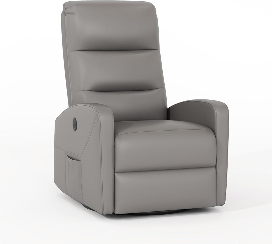 【新品・未使用】電動リクライニングソファ シングルチェア グレー