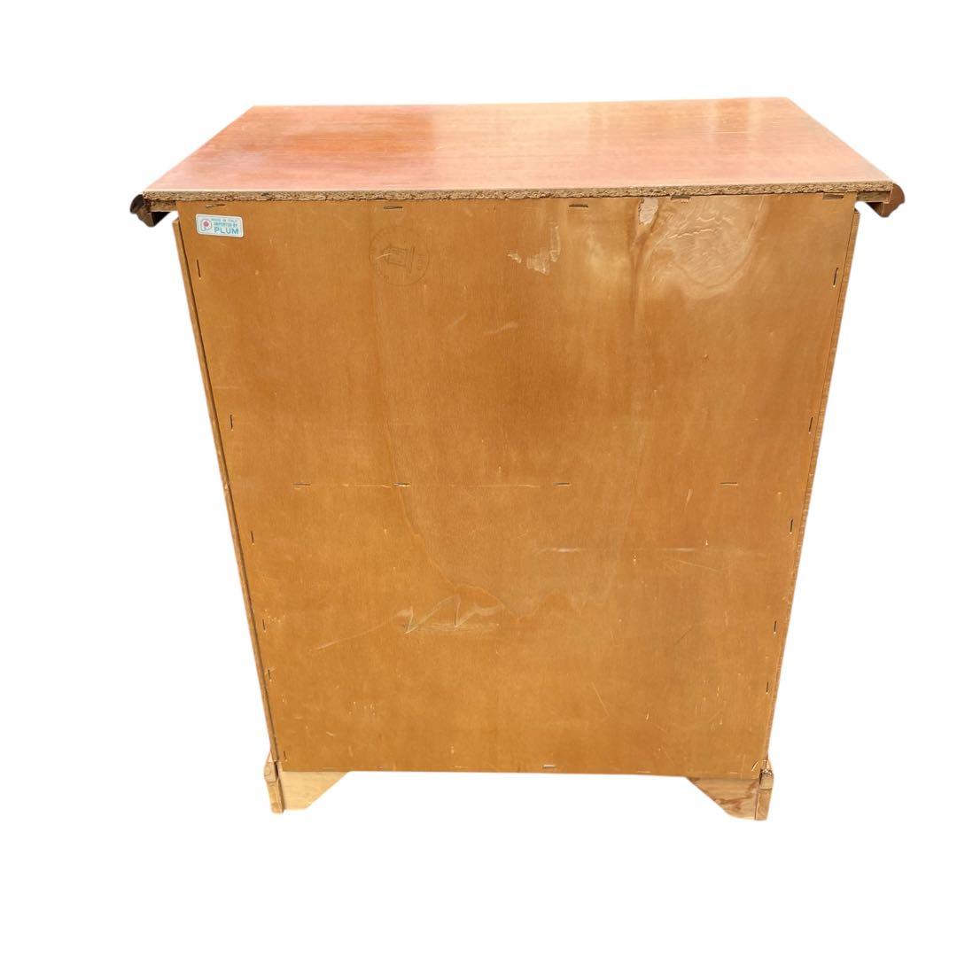 イタリア家具　電話台　3段チェスト　象嵌　アンティーク　花台　FAX台　北欧