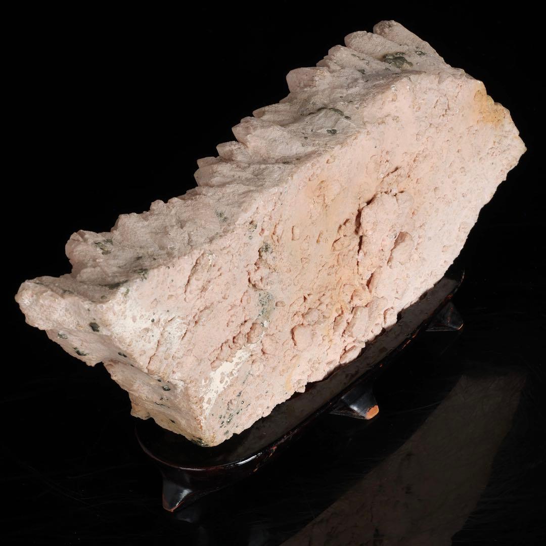 国産 菱マンガン鉱 インカローズ 黄鉄鉱 天然石 5kg 台座付 鉱物 鑑賞石