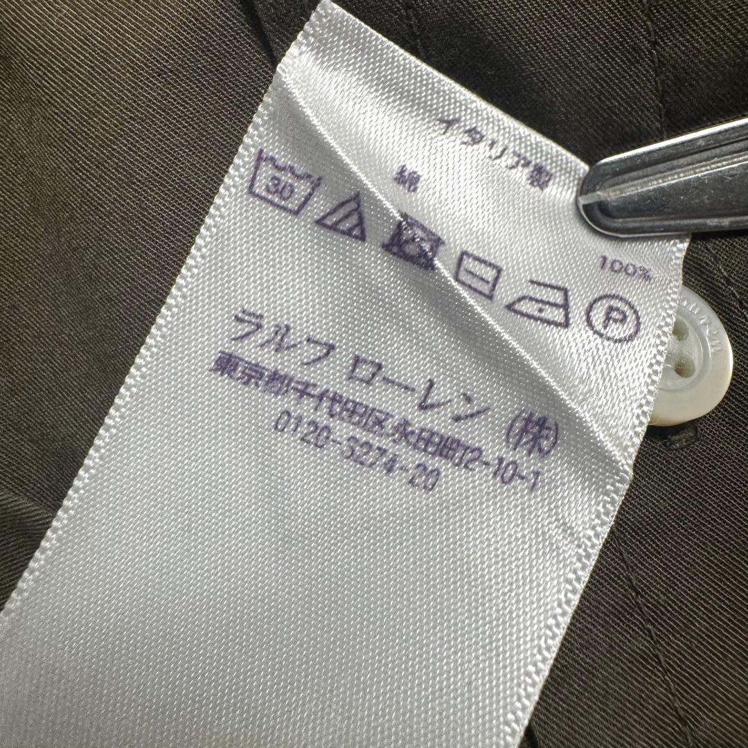 最高級 ラルフローレン パープルレーベル イタリア製 ドレスシャツ オリーブ M