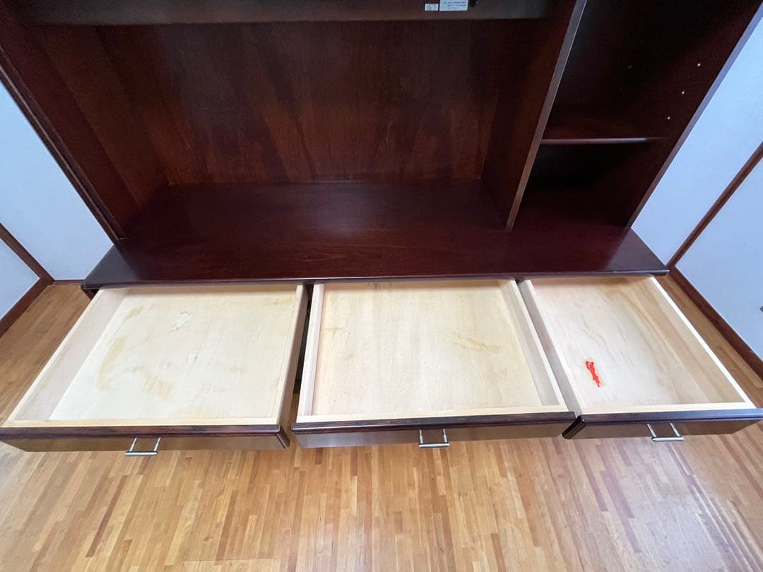 カリモク　本棚　サイドボード　食器棚　木製　キャビネット ダークブラウン