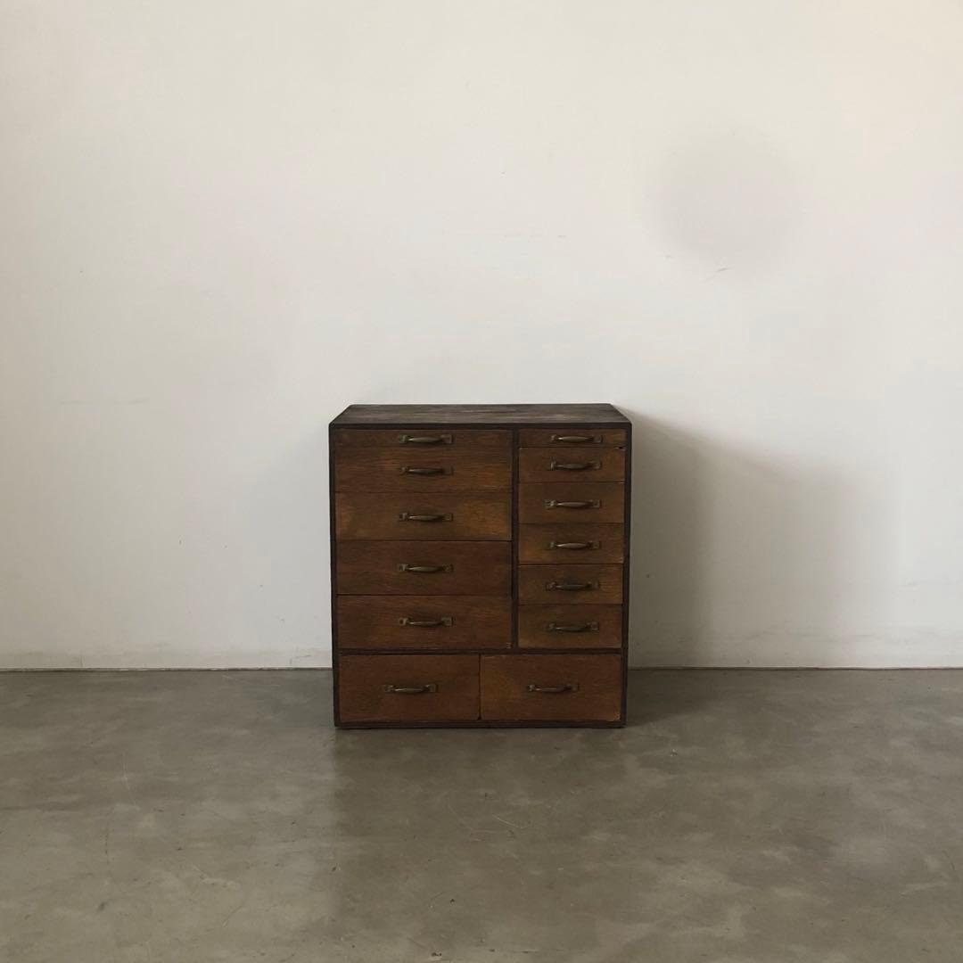 レトロ　アンティーク　昭和　古道具　古家具　古民家　薬棚　薬箪笥　抽斗　引き出し