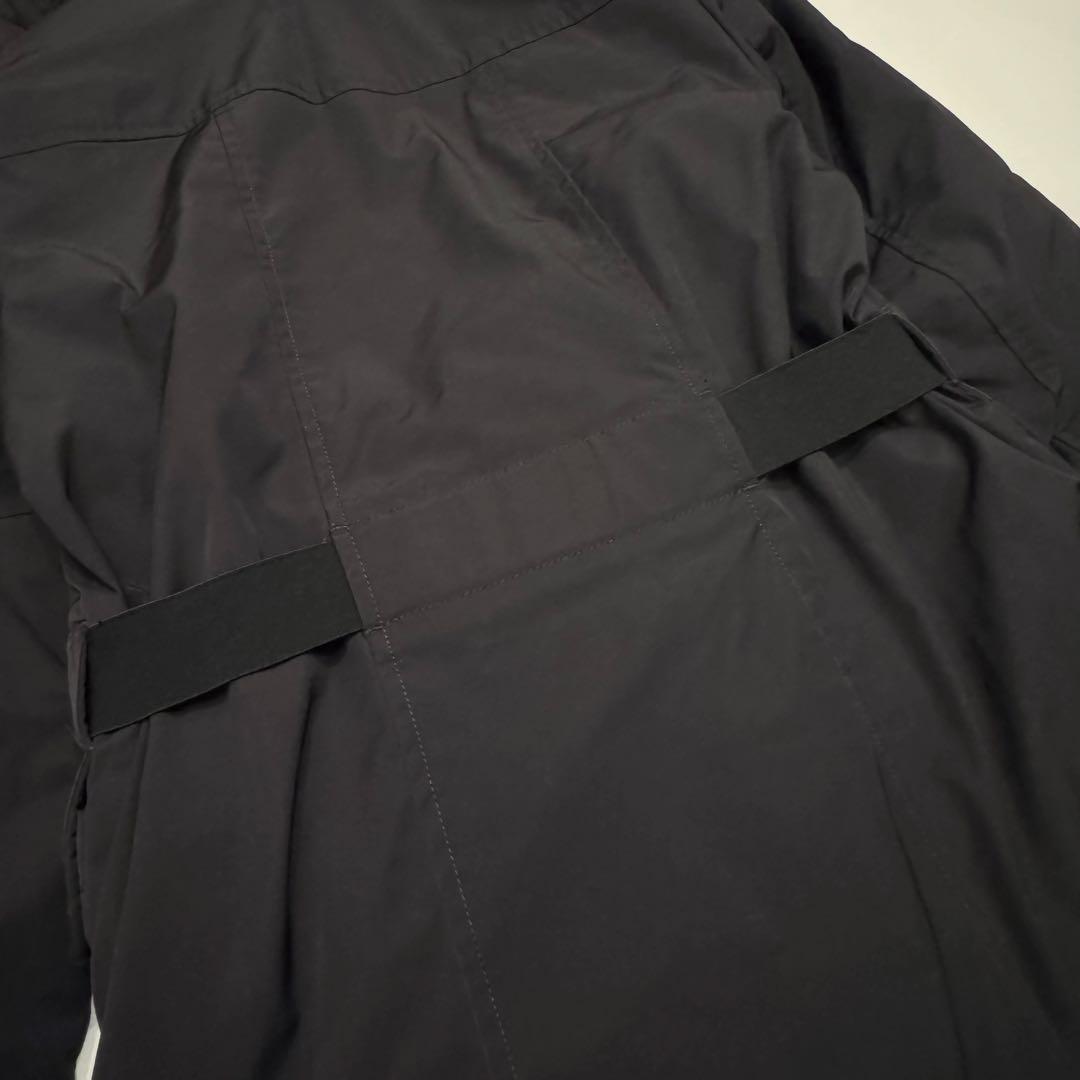 theory セオリー 牛革ベルト付きロングダウンコート Aライン ブラック