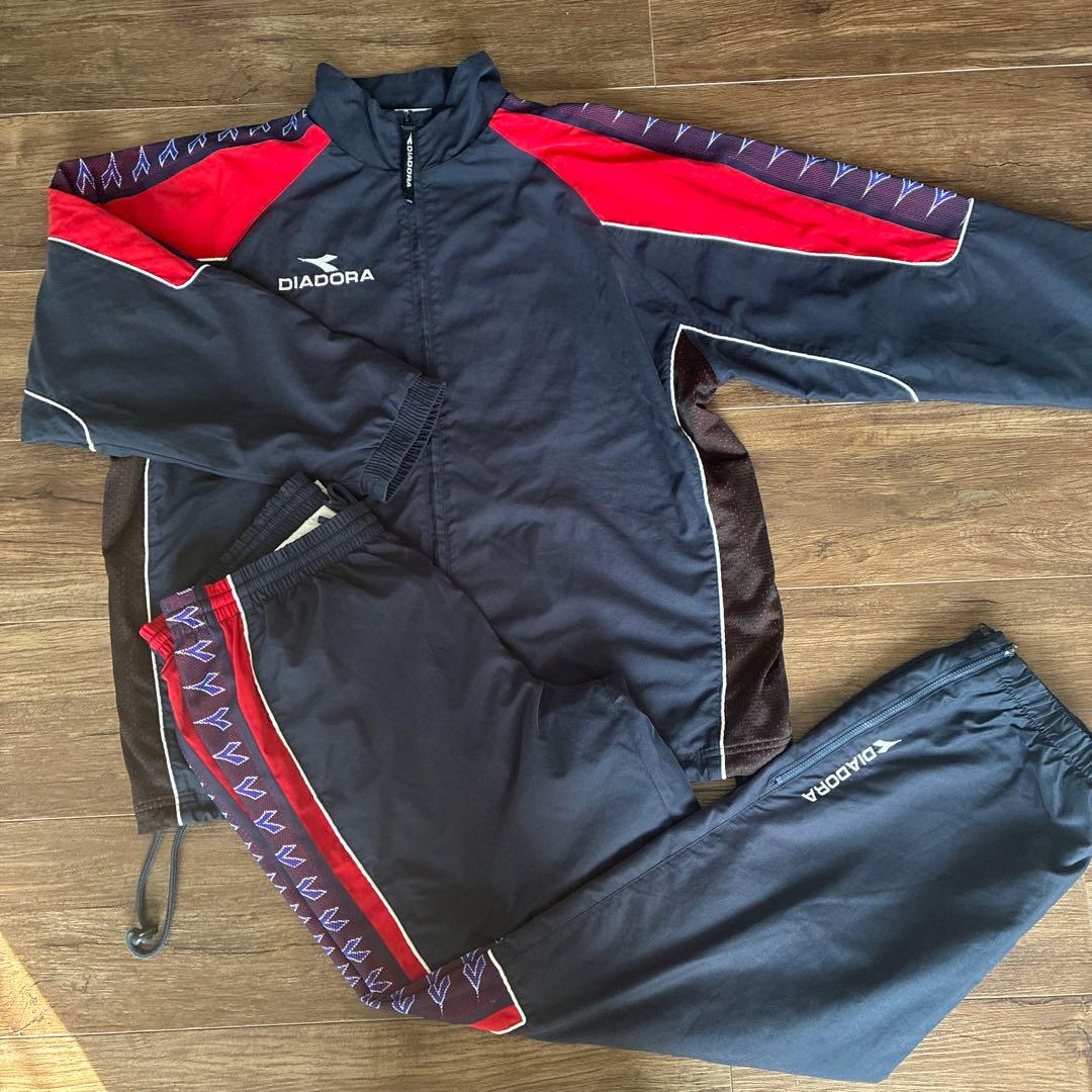 ９０年代DIADORA ジャージセット Lサイズ ネイビー/レッド