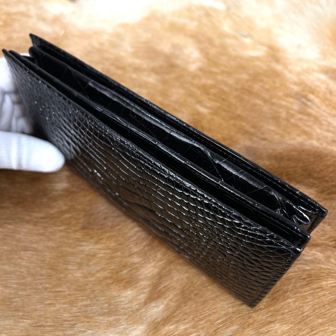 新品 JRA 定28万 最高峰 クロコダイル 極艶 無双 長財布 お札入 桐箱付