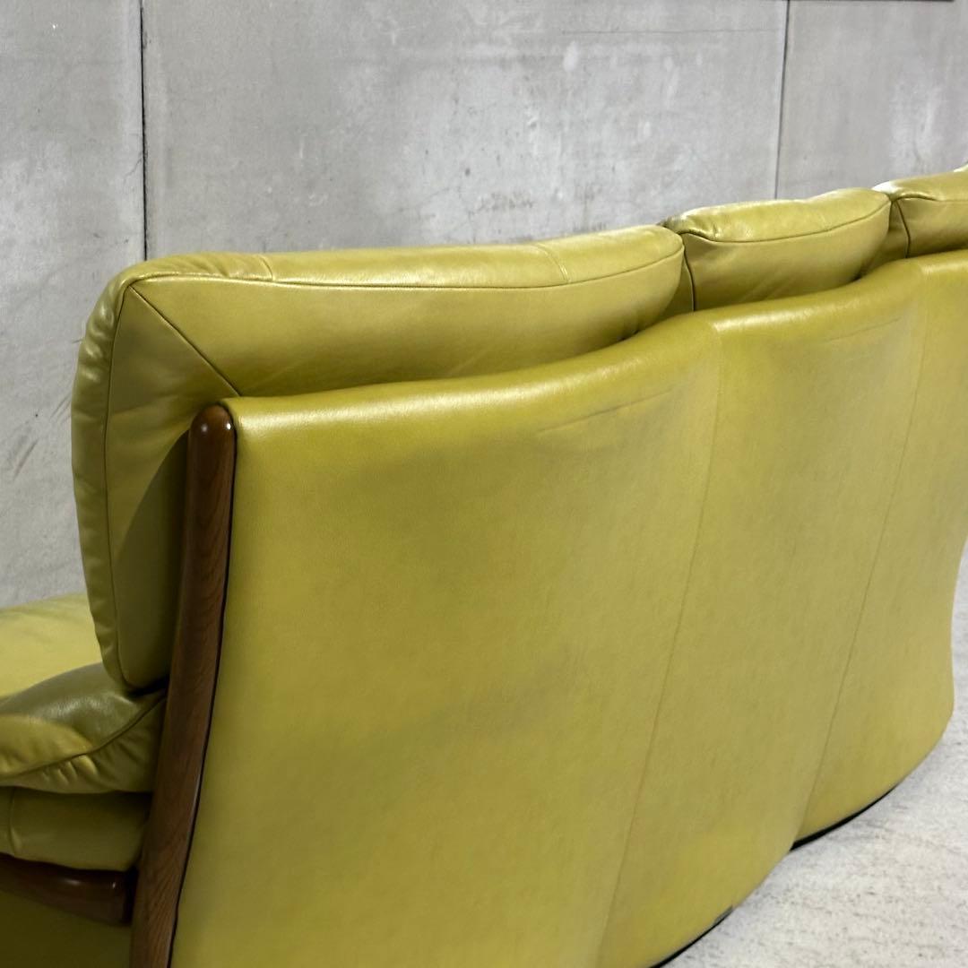 昭和レトロ karimoku カリモク 本革ソファ 3人掛｜ZTシリーズ応接家具