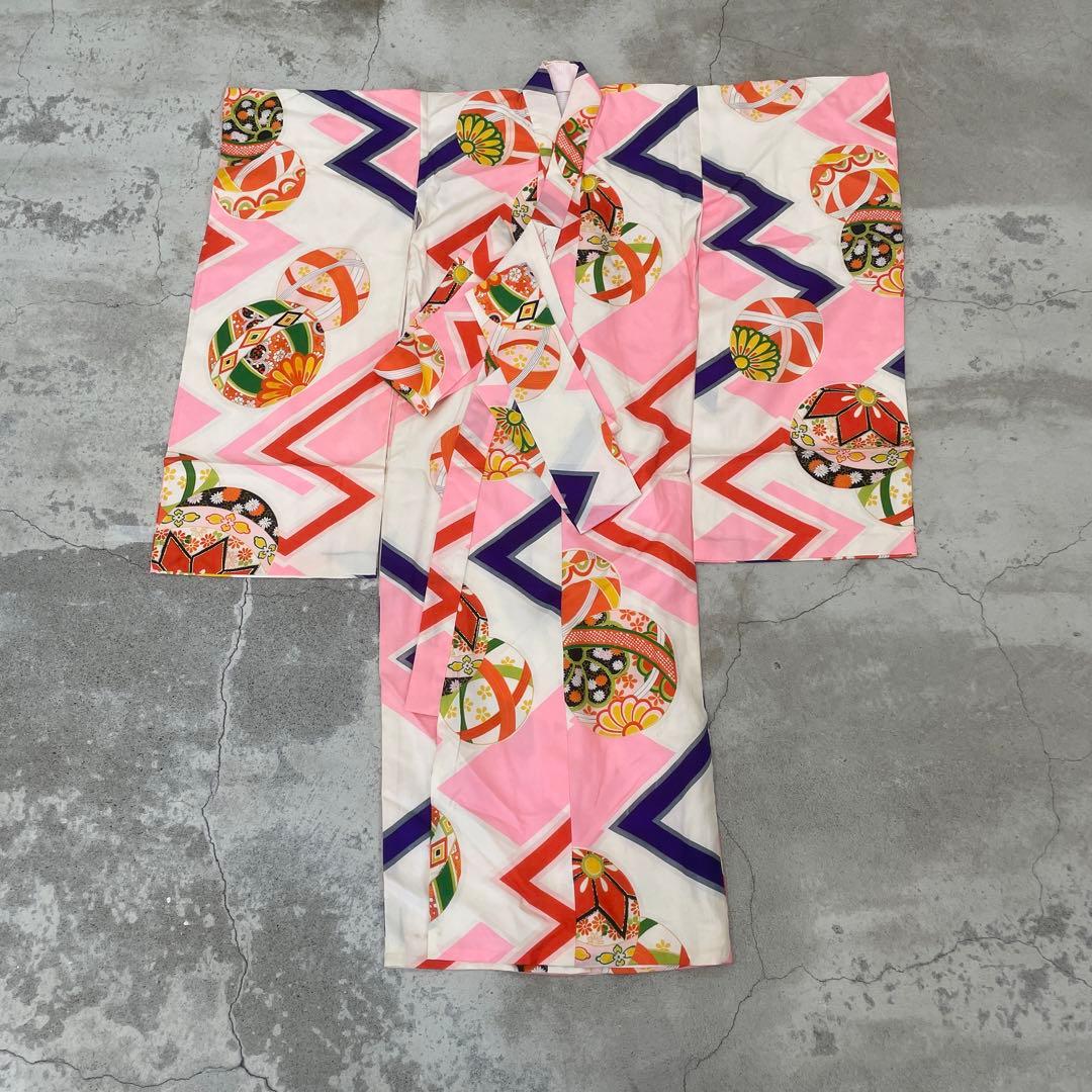 七五三　3歳女の子　アンティーク着物【K3-12】