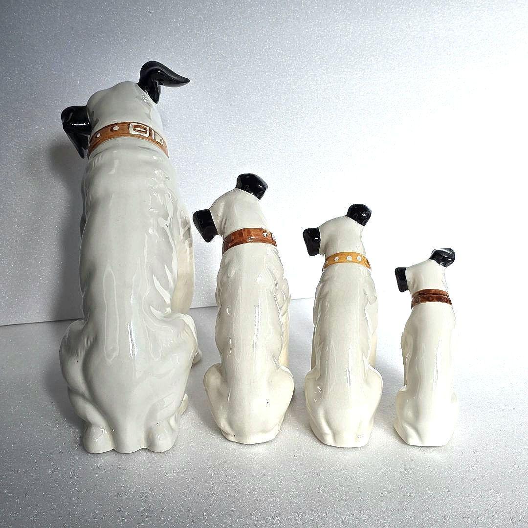 Victor ビクター ニッパー 犬 置物 4体セット 23〜11㎝ 昭和レトロ