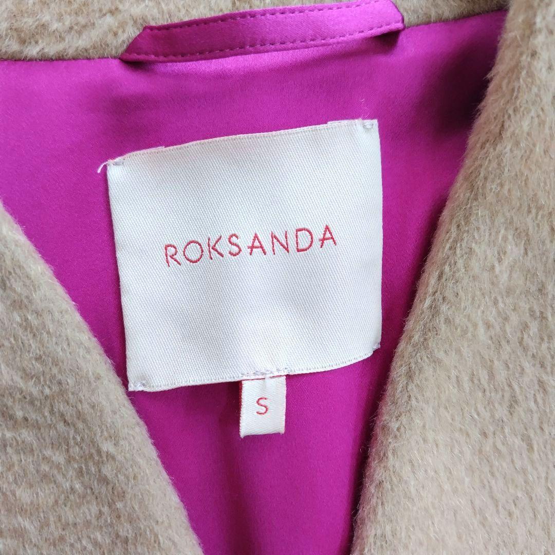 美品✨ロクサンダ イギリス製 ウール モヘア シルク ノーカラー コート