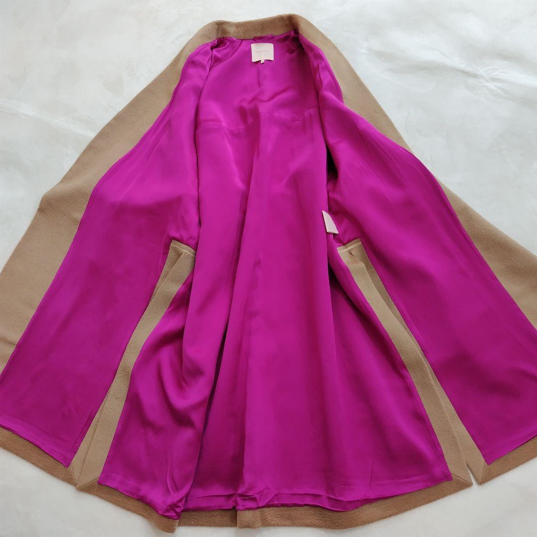 美品✨ロクサンダ イギリス製 ウール モヘア シルク ノーカラー コート