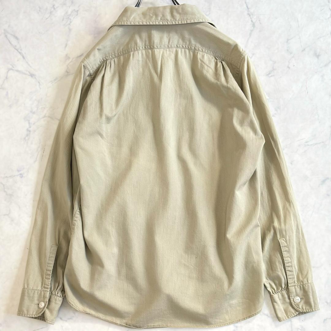 アットラスト AtLast ワークシャツ 長袖 ベージュ 14 1/2 tz4