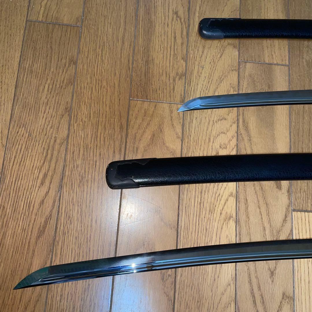 ユ*ン様 武蔵拵 模造刀 大小セット 二十四代藤原兼房作 刀袋・台座付