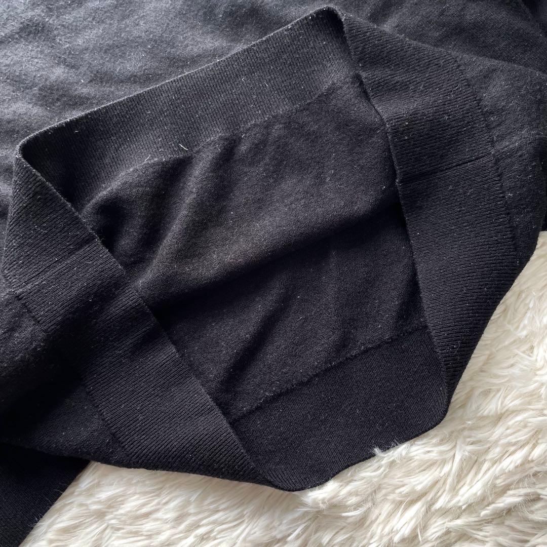 美品✨バーバリー　ニット　セーター　ストレッチ　現行タグ　ロゴ　黒　L