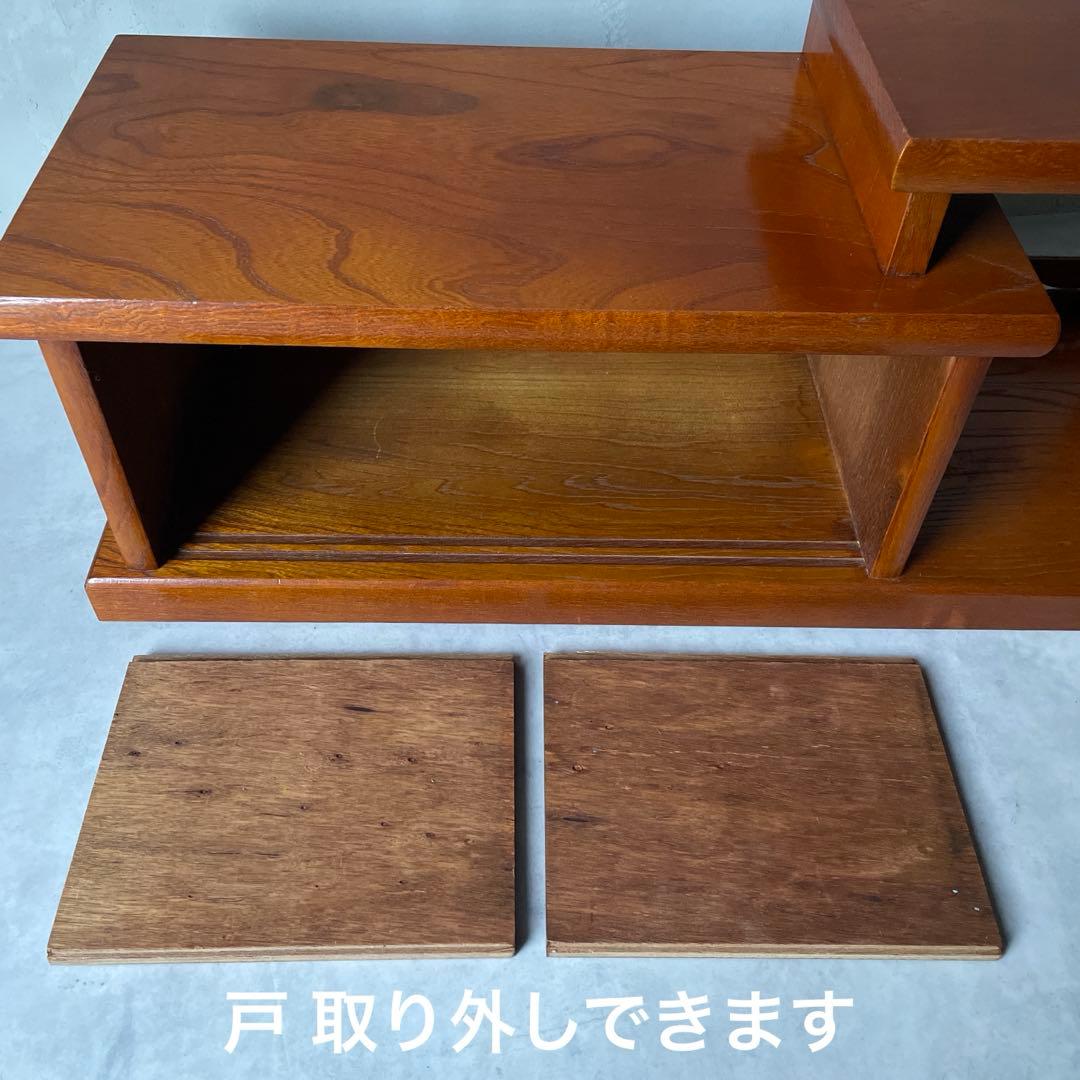 木製 欅調 違い棚 置床 和風家具 AVボード 和室