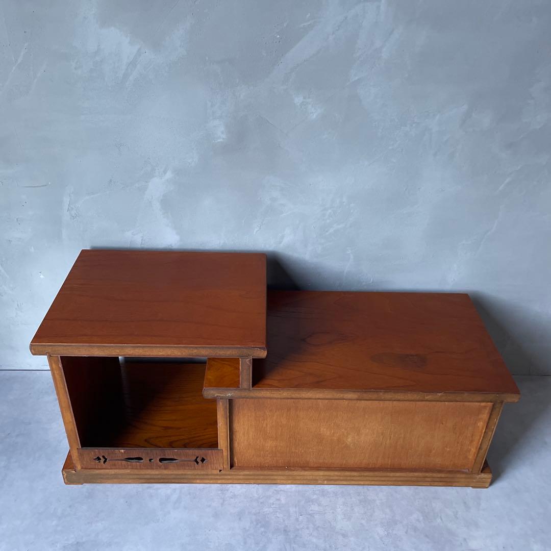 木製 欅調 違い棚 置床 和風家具 AVボード 和室