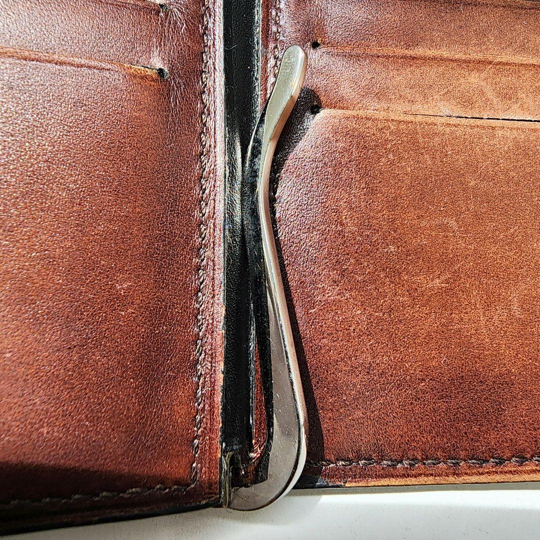 【良品】ベルルッティ カリグラフィ マネークリップ 折り財布 ブラウン系 レザー