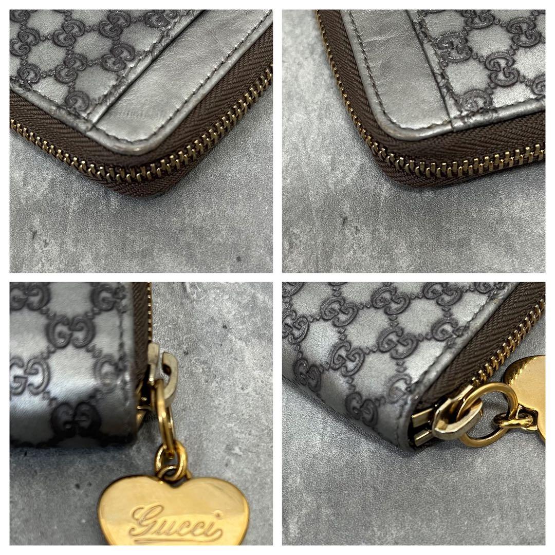 極美品✨ GUCCI ミニ 財布 ラウンドファスナー マイクロシマ レザー