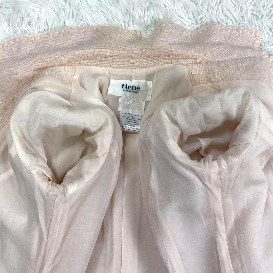 美品✨Rene✨TISSUE製　アルパカツイードステンカラーコート 38 付属品