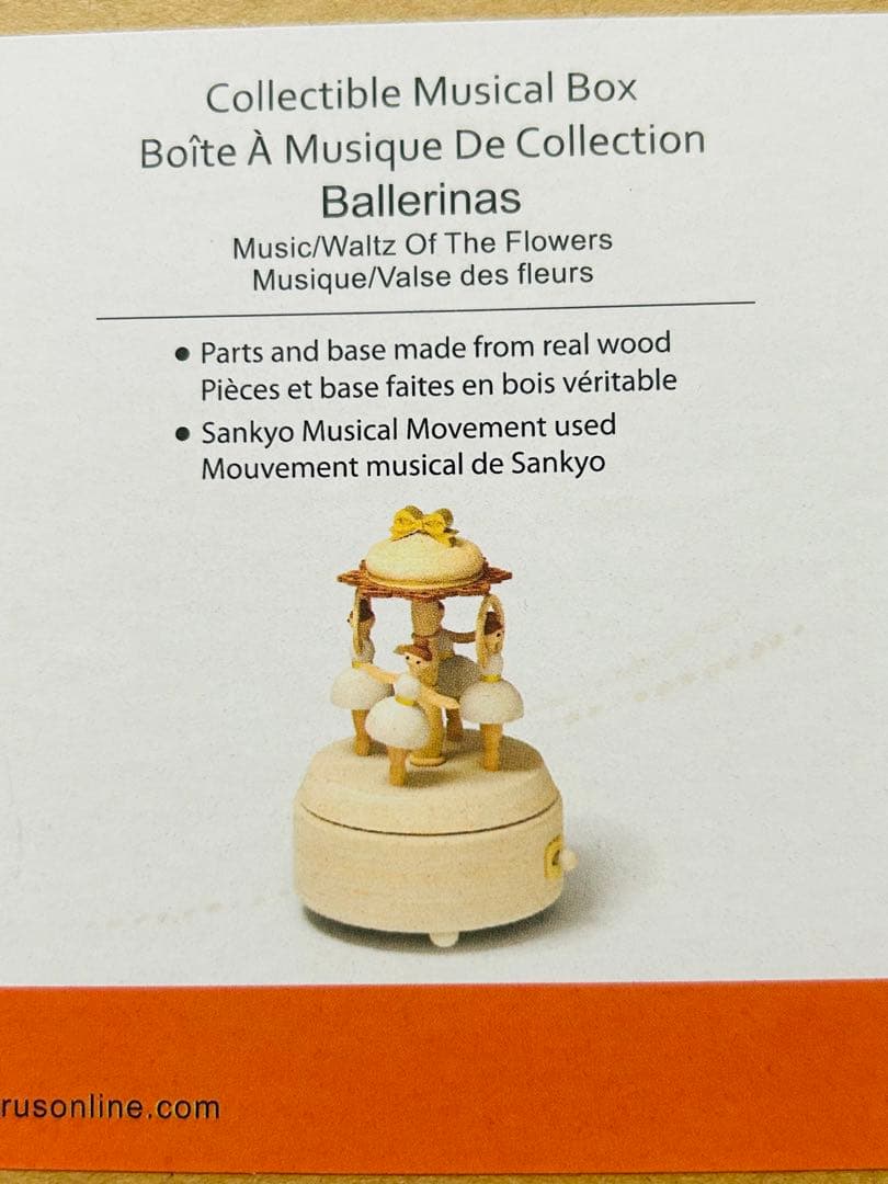 新品、wonderful lifeのハンドメイドの木製オルゴール、バレエ