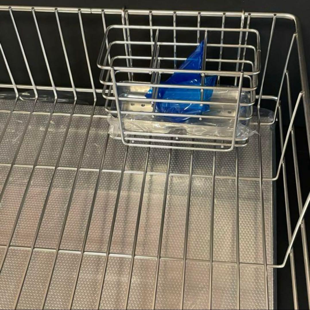 横置き5〜6人用　シンクに水が流れる水切り　新潟県燕市　水切りかご　水切りラック