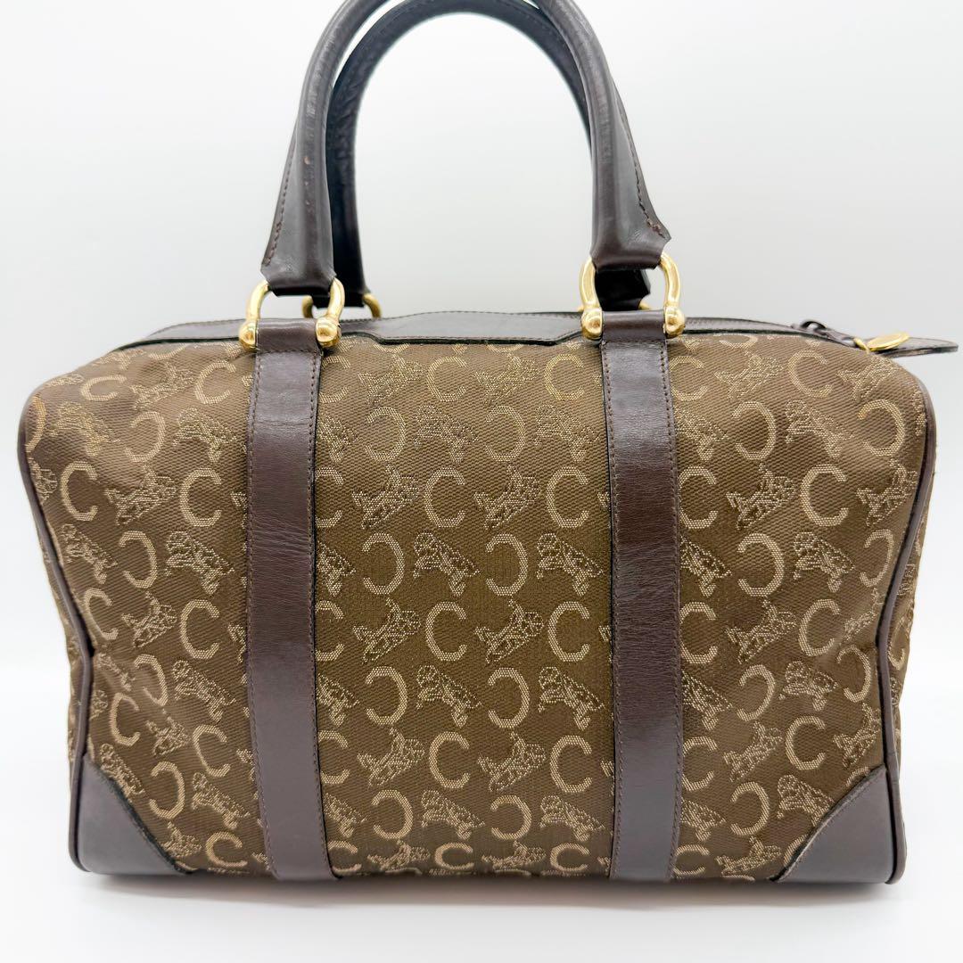 CELINE ミニボストンハンドバッグ Cマカダム 馬車金具