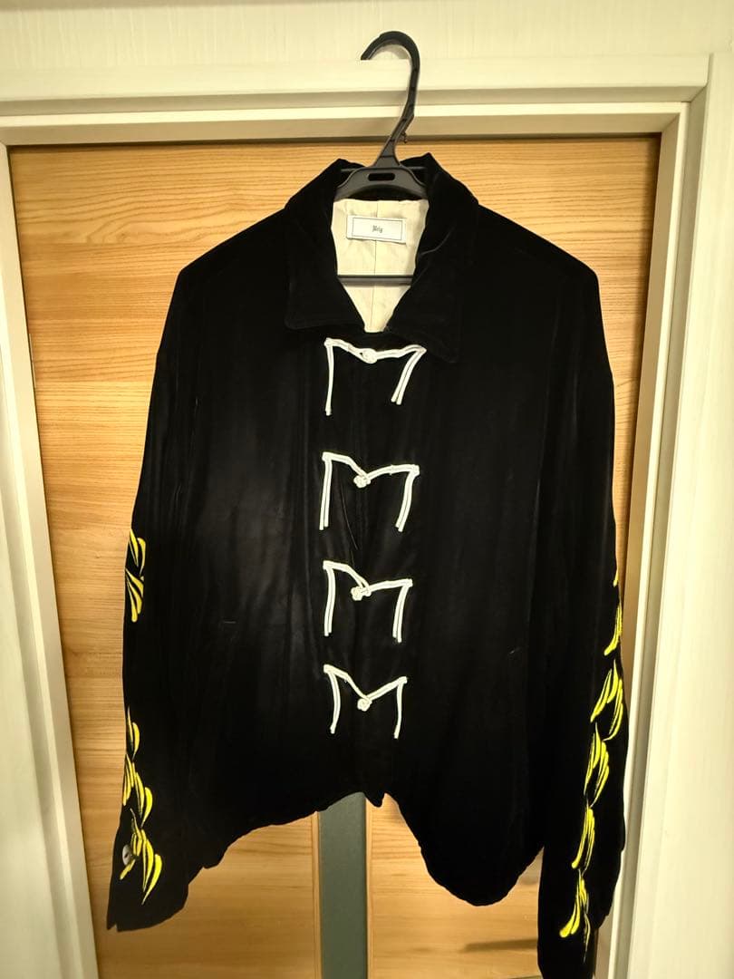 ジャケット・アウター Urig EMB VELVET CHINA JACKET [BLACK]
