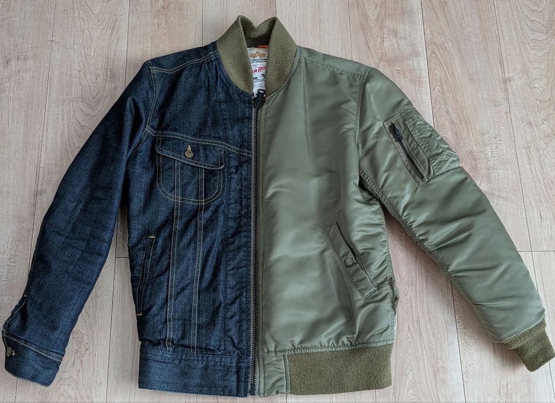 希少 Alpha Industries×Lee デニムMA1ジャケット Mサイズ
