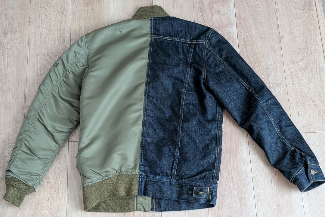 希少 Alpha Industries×Lee デニムMA1ジャケット Mサイズ