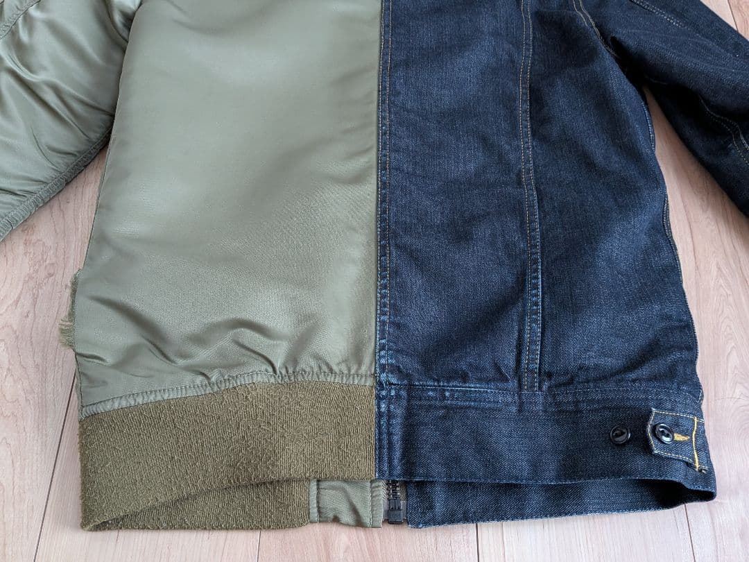 希少 Alpha Industries×Lee デニムMA1ジャケット Mサイズ