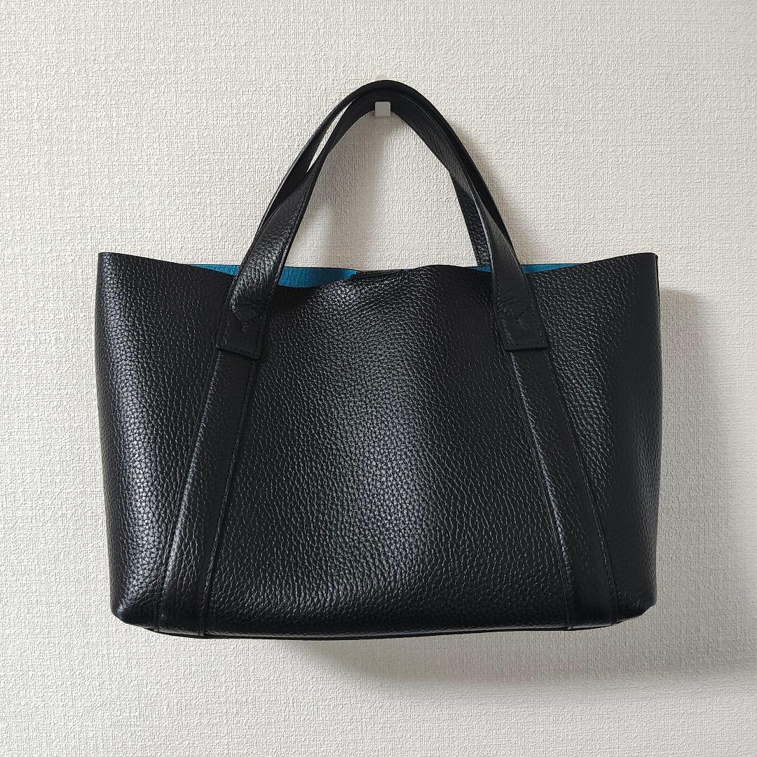 ペッレモルビダ　ミニトート　ブラック×ブルー　美品