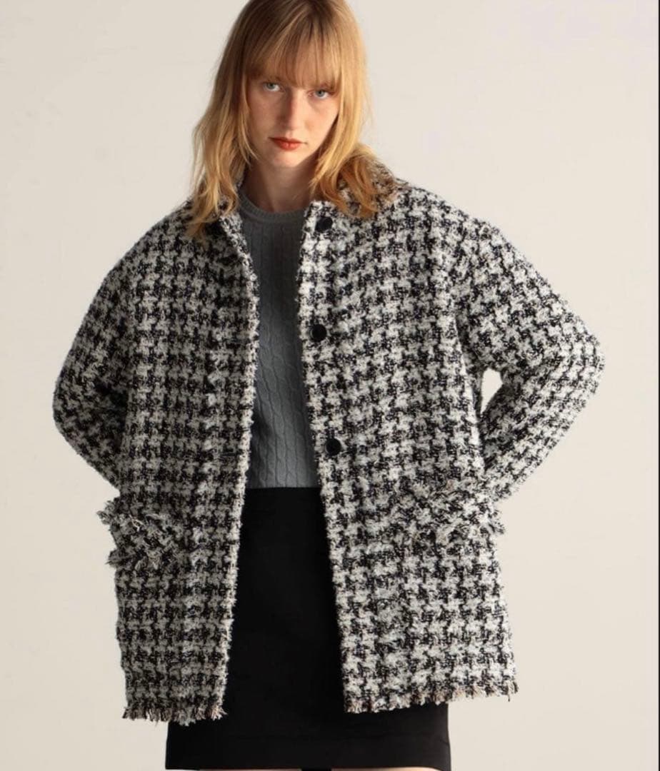 BACCA ハウンドトゥースツイード ワーカーズジャケット