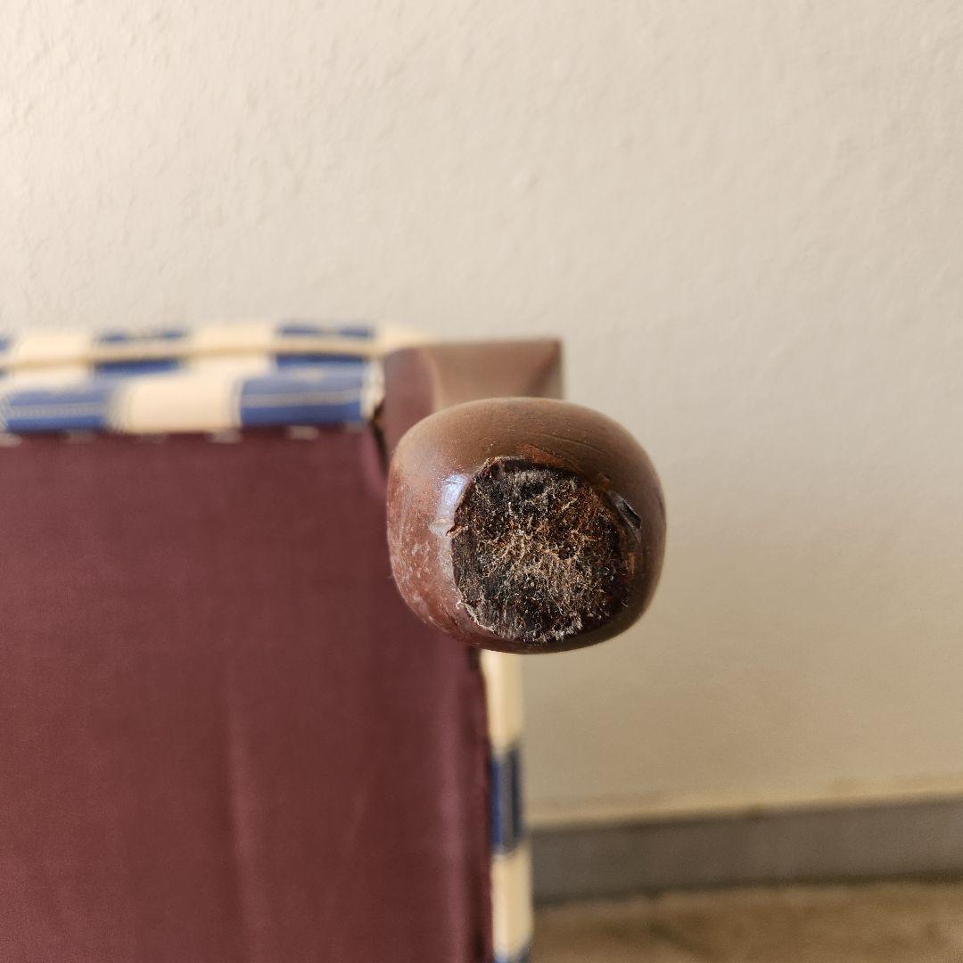 Vintage 猫脚　オットマン スツール 木製　ファブリック アンティーク