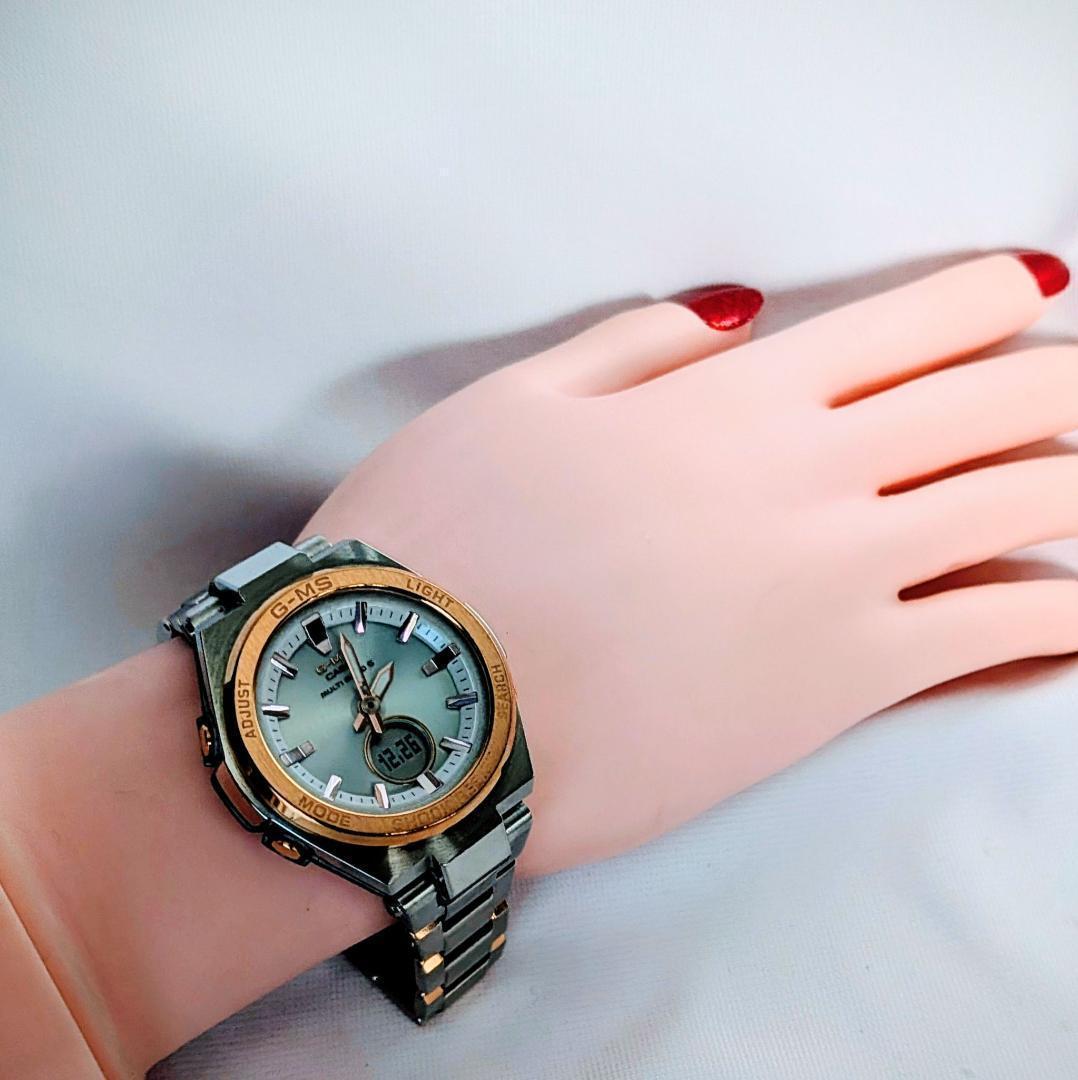 良品 カシオCASIOレディース腕時計ベビーGシルバー＆ゴールド タフソーラー