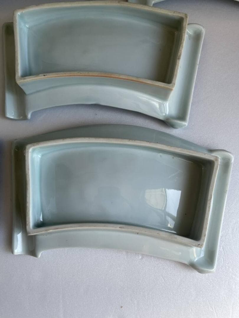 染付 龍図 刺身皿 十客 時代 長方皿 四方皿 中皿 盛皿