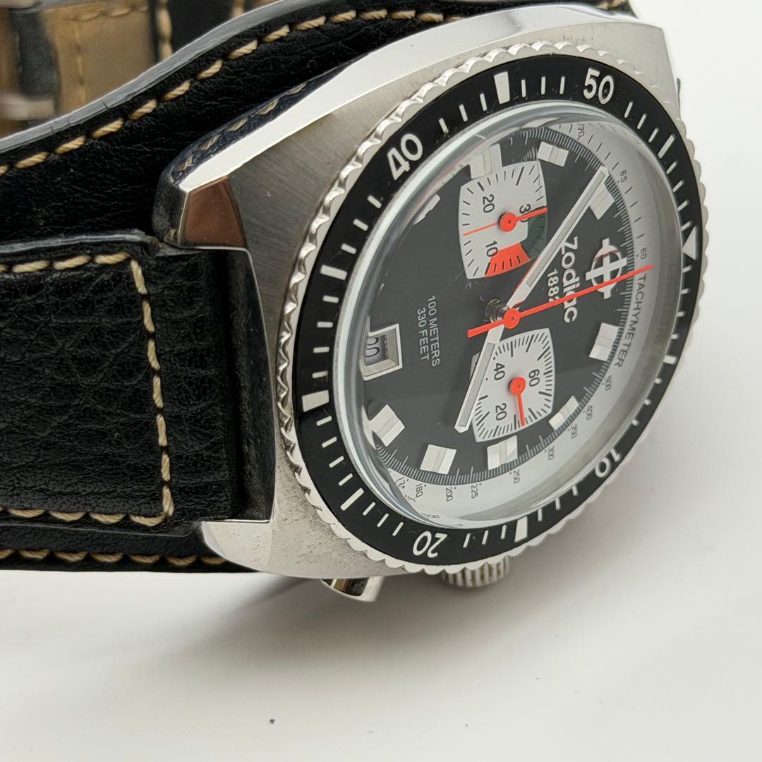 【希少】ゾディアック　ZO2216 シードラゴン　クォーツ　ブラック　クロノ