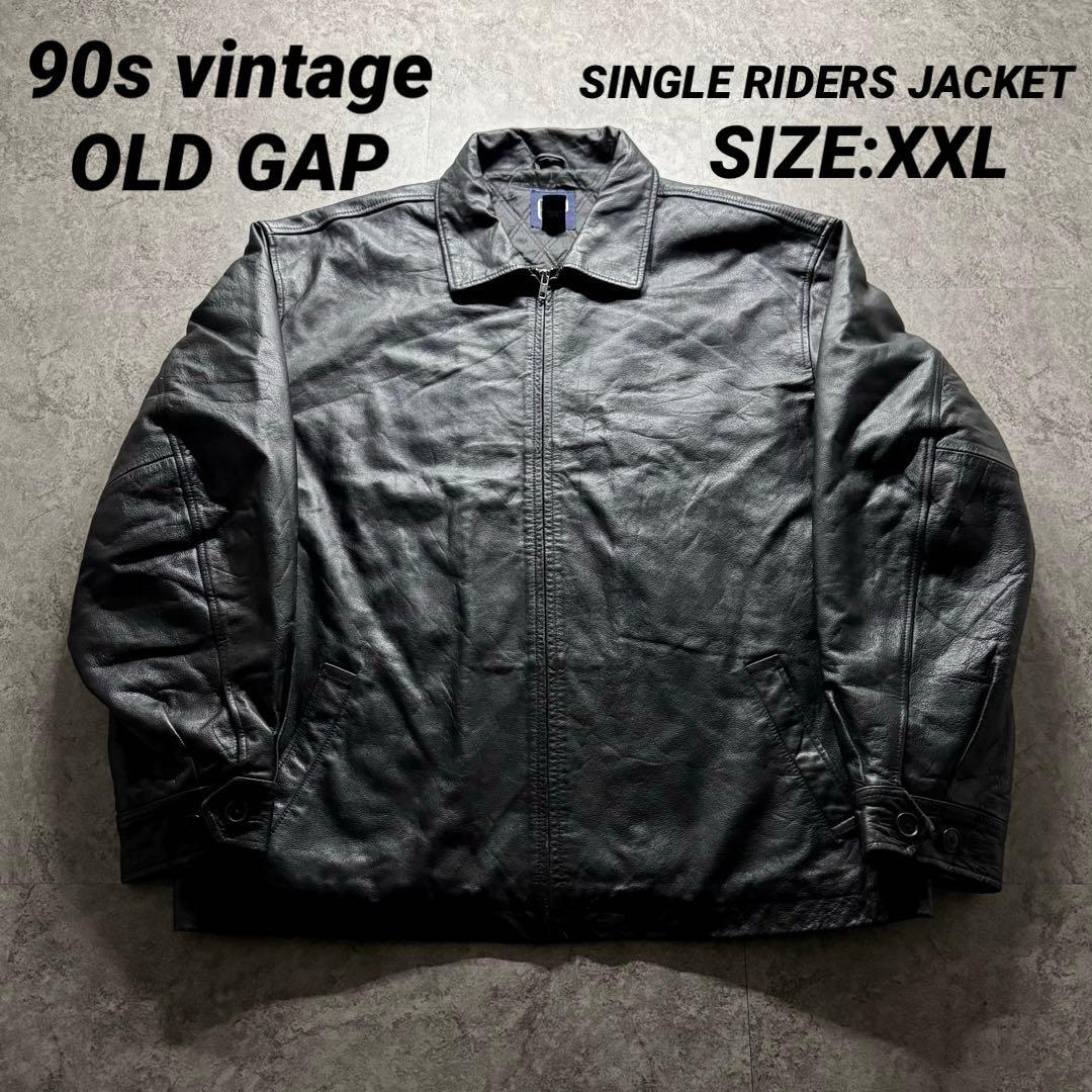 【90s vintage】OLD GAP 3L シングルライダース　レザー 本革