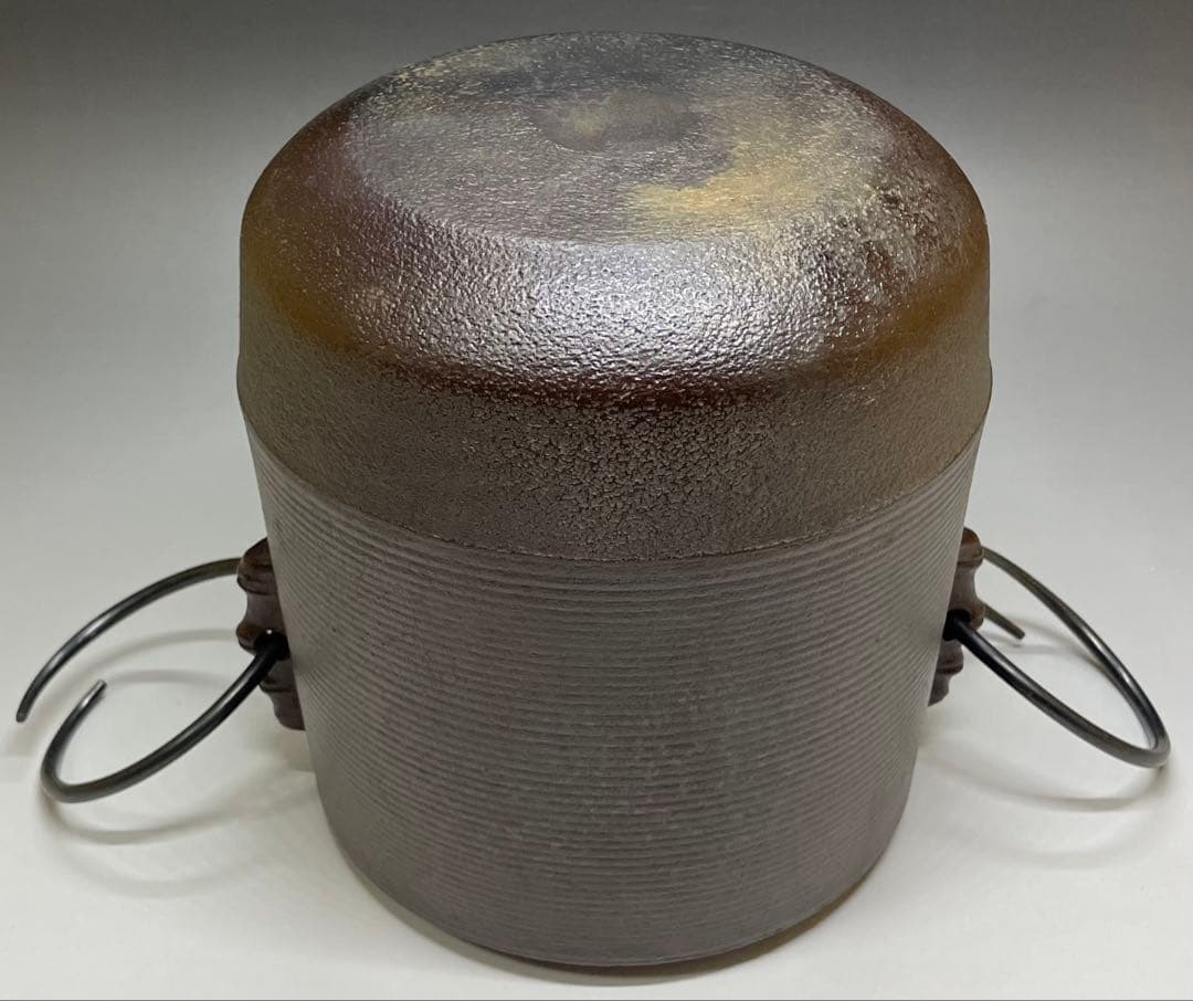 人間国宝　高橋敬典　筒糸目釜　釜釻　共箱　作歴書　W487