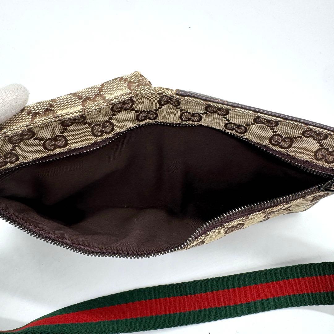 GUCCI ボディバッグ ウエストポーチ GG キャンバス ブラウン