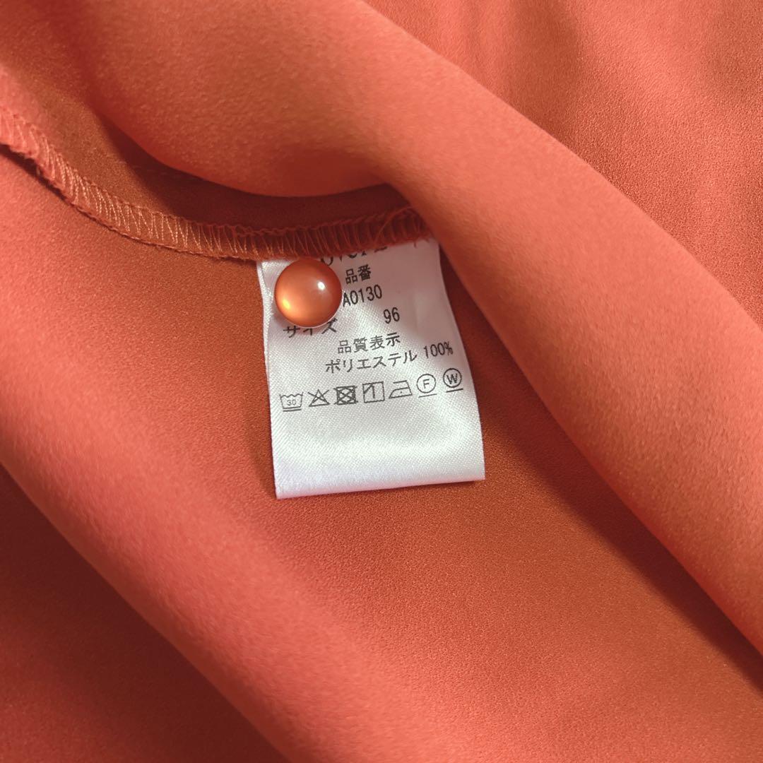 【未使用品】overE ハートネックパイピングブラウス オレンジ 96