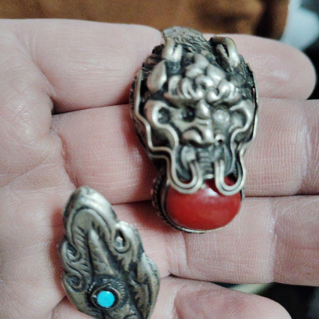 ドラゴンデザイン バングル シルバー風