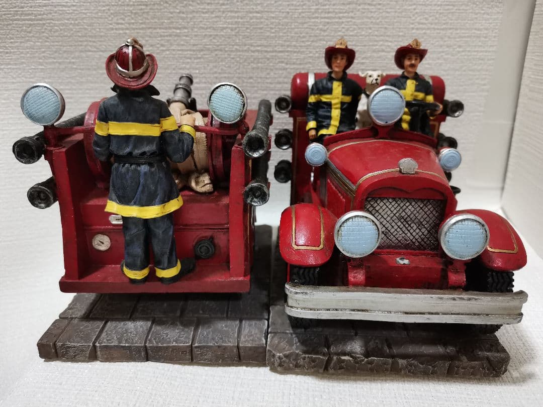 VANMARK 1998 バンマーク消防士 消防車ブックエンド 本立て