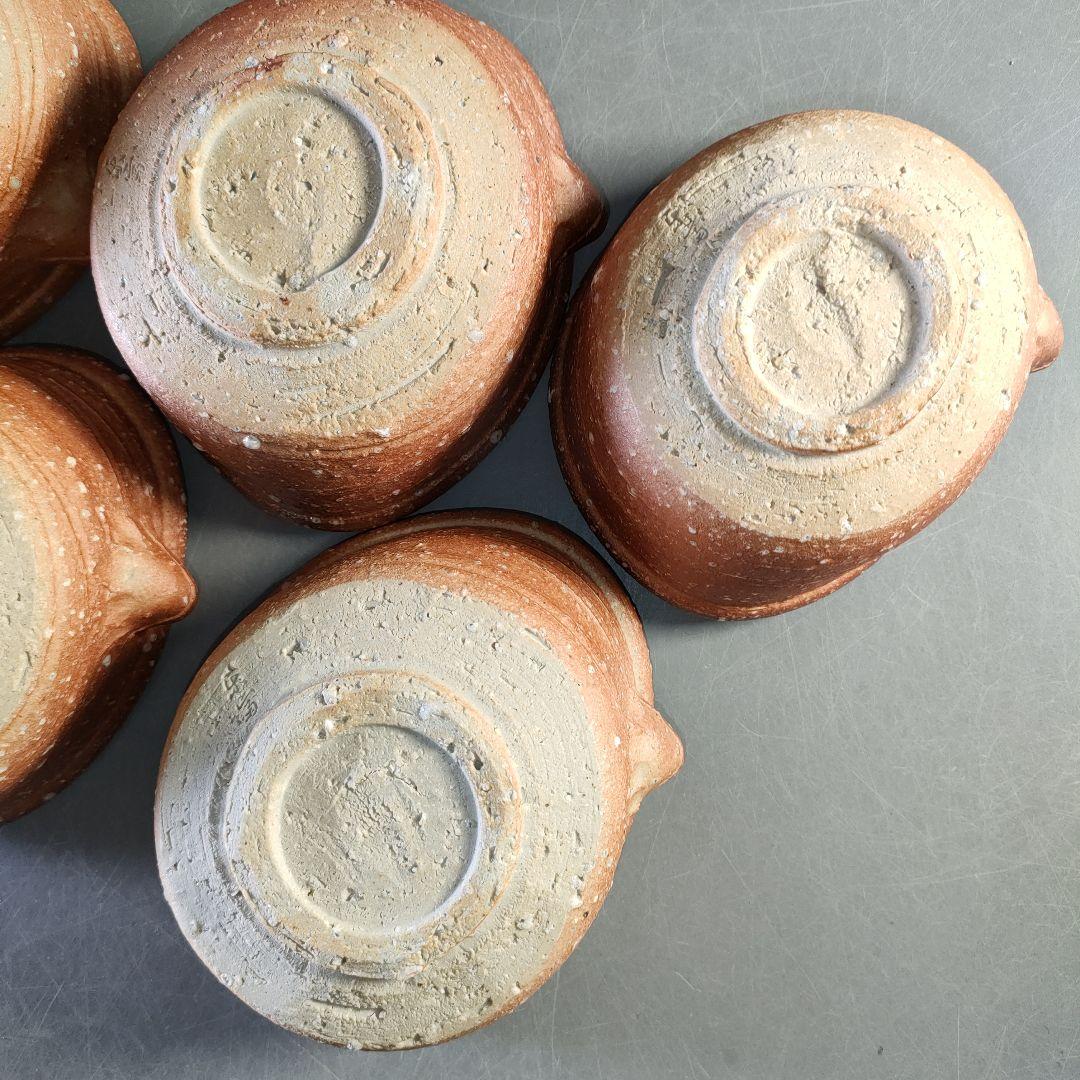 A1287-2/信楽焼/高橋楽斎/信楽変形片口向附5客/銘々皿/飾鉢/懐石道具/