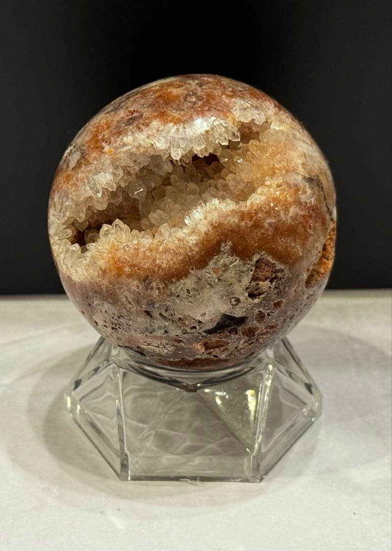 珍しい♡ レッド スファレライト 水晶 共生 スフィア 丸玉 笑口 天然石