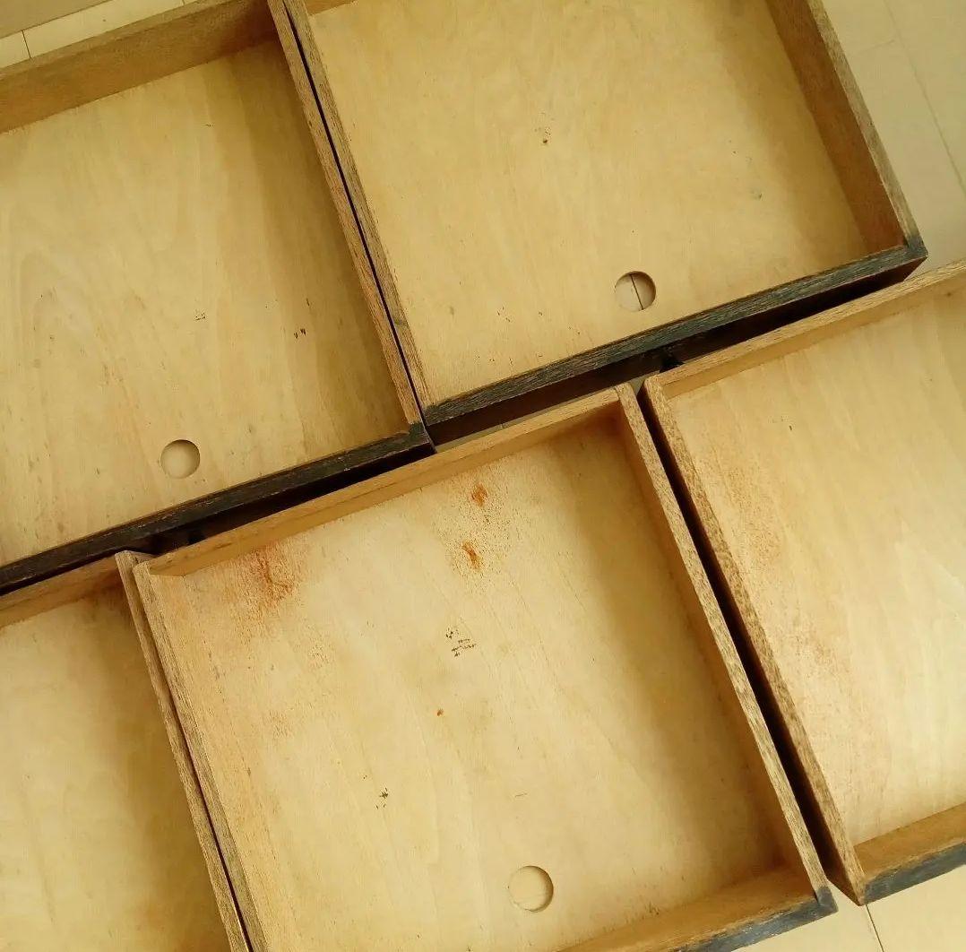 古材　昭和レトロ　書類棚　レターケース　5段