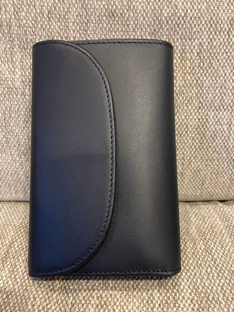 美品Whitehouse Cox 三つ折り財布 ネイビー/レッド