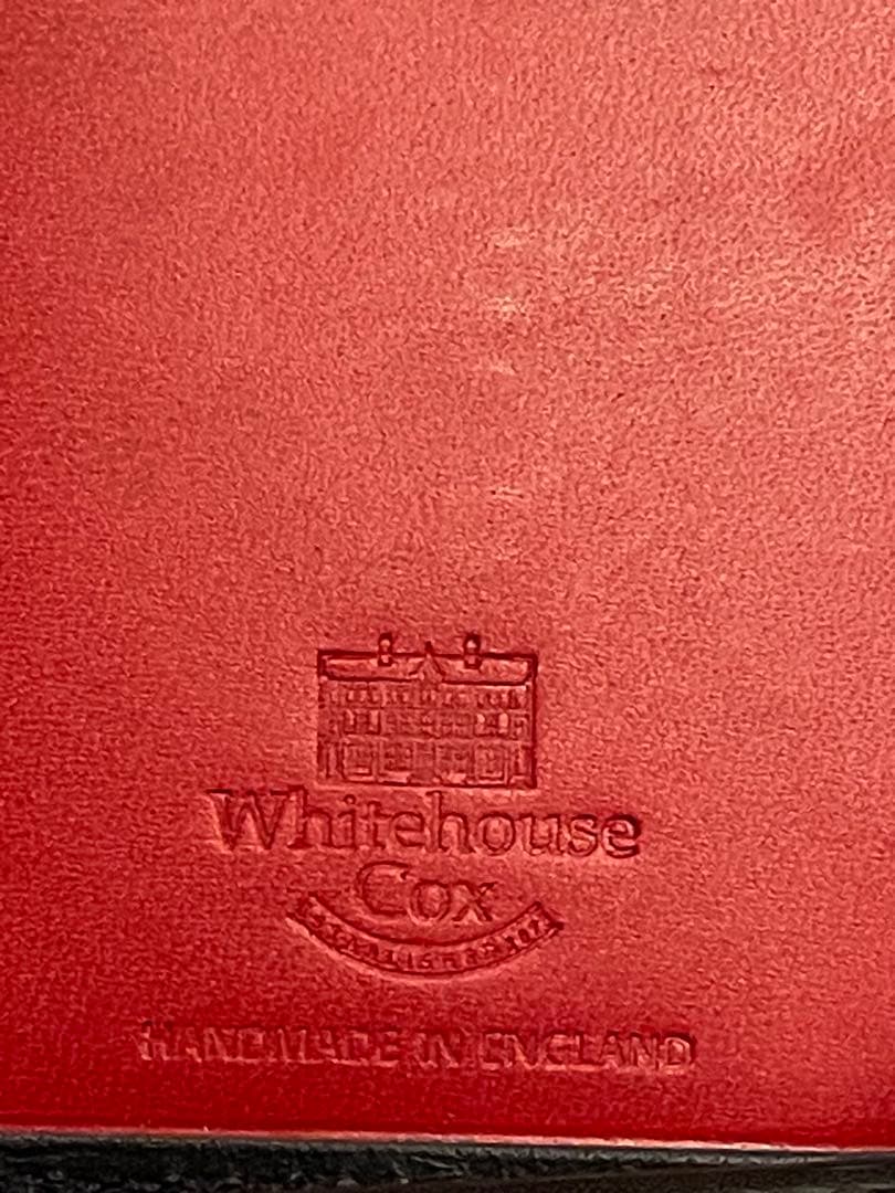 美品Whitehouse Cox 三つ折り財布 ネイビー/レッド